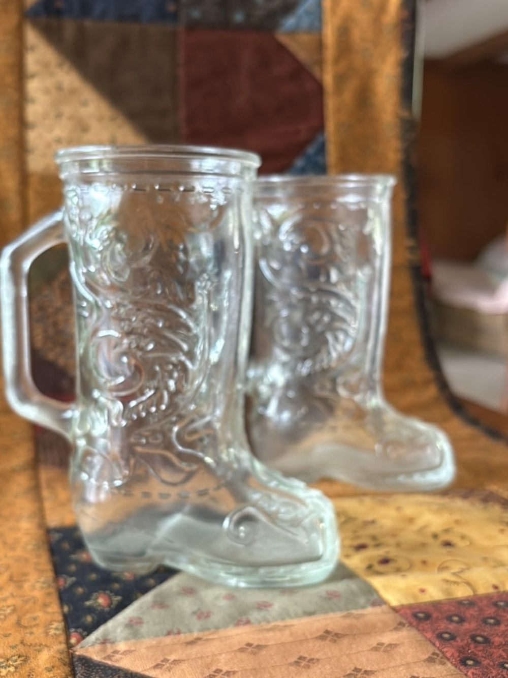 Drinking glasses.
